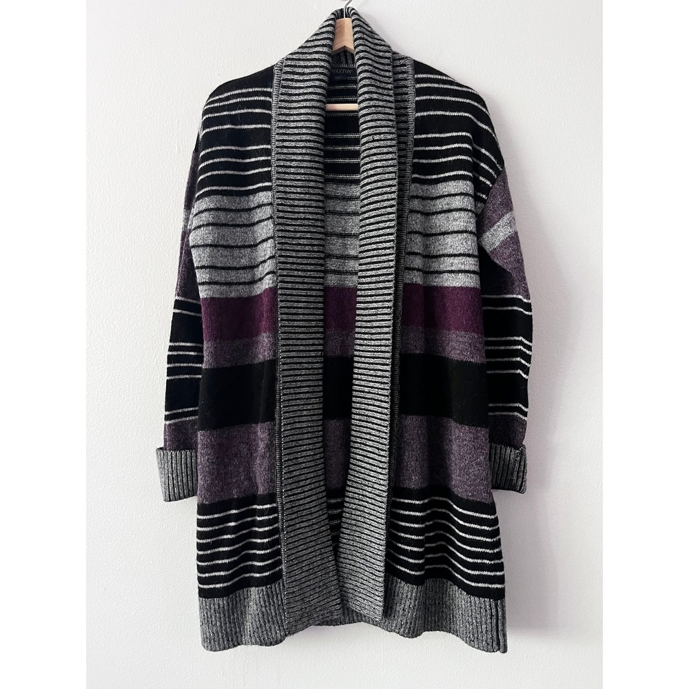 Pendleton Vista Avenue Wool Alpaca Long Open Front Cardigan Striped size medium